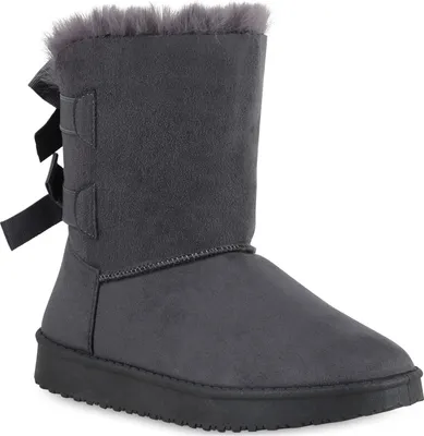 Produktbild von VAN HILL Damen Warm Gefütterte Winter Boots Stiefeletten Kunstfell Schuhe 902278, Farbe: Grau, Größe: 40