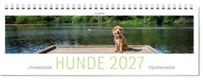 Obrázek produktu pro Tischkalender 2027 mit Hunden, klar strukturiertes Wochenlayout, deutsches Kalendarium, Spiralbindung