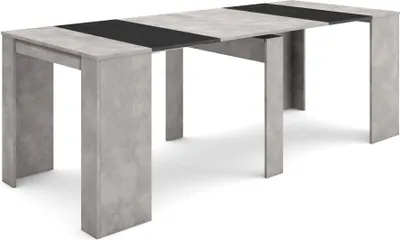 Produktbild von Ausziehbarertisch, 222x90x77cm, Für 10 Gäste, Esszimmertische, Zementgrau