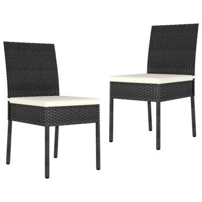 Zdjęcie produktu dla VidaXL 315106, Taras, Obite siedzisko, Technorattan, Stal, Czarny, Kremowy, Poliester, 110 kg