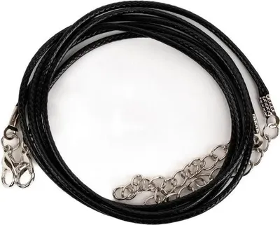 Image de Cordon de collier avec fermoir, noir, lot de 2.