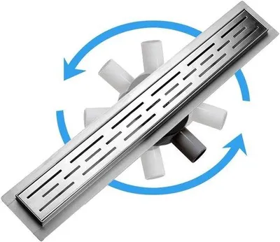 Obrázok produktu pre Strieborný sifón do vane s automatickým čistením – RVS – odtok vody – dĺžka 90 cm