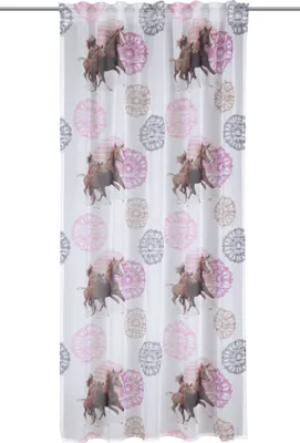 Produktbild von Fertigschal verdeckte Schlaufen "Pferde" - Kinderzimmervorhang von Albani: 245x135cm / Bunt1 Größe (HxB): 245x135cm Farbe: Bunt1