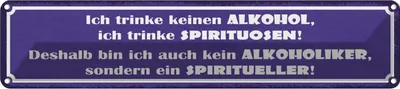 Produktbild von vianmo Blechschild 10x46 cm ich trinke keinen Alkohol Essen Trinken Bar Club