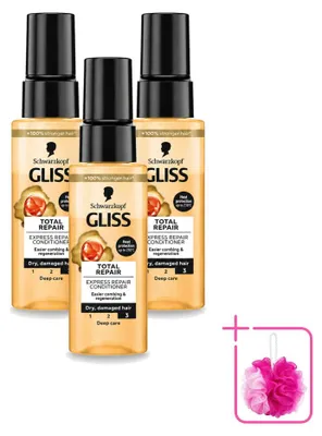 Obrázek produktu pro 3x Schwarzkopf Gliss Total Repair, expresní kondicionér pro intenzivní regeneraci, 70 ml - balení s 3 kusy