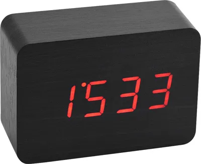 Obrázek produktu pro Dřevěný elektronický digitální budík Teplota LED displej Zvuky Ovládání černá