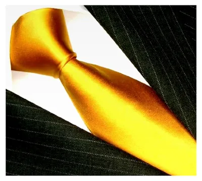 Produktbild von Krawatte aus 100% Seide - Goldgelb Satin Uni