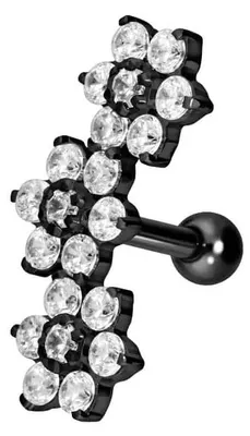 Produktbild von Ohrpiercing Titan Ohrpiercing 3 KRISTALLBLUMEN