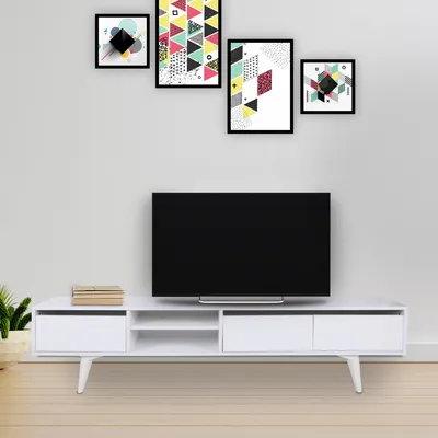 Productafbeelding van Skye Decor, Graz, TV-meubel, wit, 100% melaminecoating op spaanplaat, 180 x 45 x 30 cm