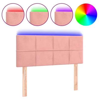Produktbild von vidaXL LED Kopfteil Rosa 100x5x78/88 cm Samt