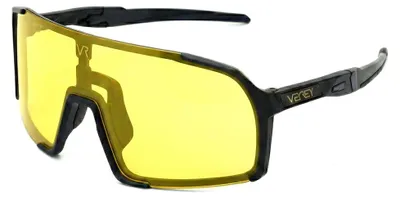 Image de Lunettes de soleil sportives VeyRey Burub monture noire verres jaunes