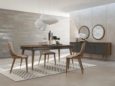 Produktbild von Luxus Esszimmer Set Esstisch 4x Stühle  Luxus Anrichte mit 2x Spiegel Neu Set