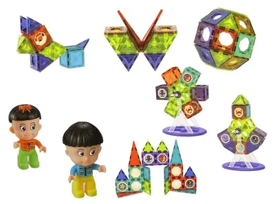 Obrázek produktu pro Magnetické stavebnice 3D kolotoč, sada 71 dílů
