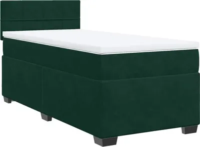 Produktbild von vidaXL Boxspringbett mit Matratze Dunkelgrün 90x190 cm Samt