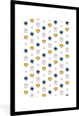 Produktbild von MuchoWow® MuchoWow® Gerahmtes Poster Farben - Muster - Illustrationen 60x90 cm - Poster mit zchwarzem Bilderrahmen - Dekoration - Wandposter Wohnzimmer - Hochwertig