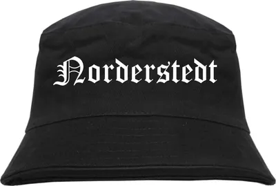 Produktbild von Norderstedt Fischerhut - Altdeutsch - bedruckt - Bucket Hat Anglerhut Hut Schwarz L/XL