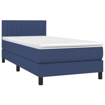 Produktbild von Boxspringbett mit Matratze Blau 90x190 cm Stoff