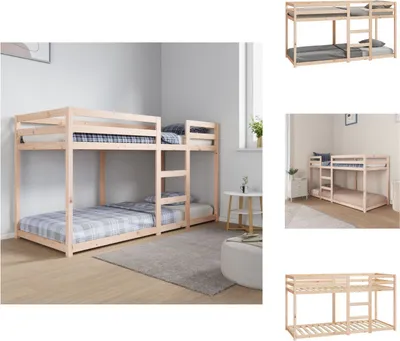 Produktbild von vidaXL Etagenbett 80x200 cm Massivholz Kiefer -  Betten & Bettgestelle
