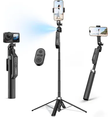 Produktbild von Handyständer Smartphonehalter Stativ mit Gesichtserkennung - 360 Grad - mit Licht - mit Fernbedienung - für Vlog und Livestream