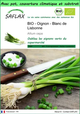 Image de SAFLAX Garden to go -- Oignon - Blanc de Lisbonne - 150 graines - Allium