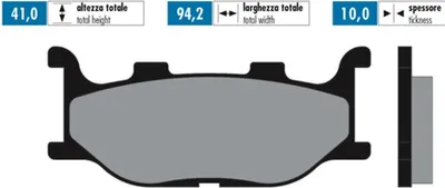 Produktbild von POLINI Bremsbelag-Paar gesinterte Verbindung 41x94,2x10 mm