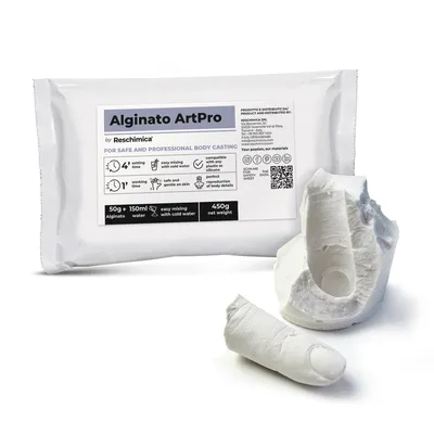 Produktbild von Alginat Abformmasse für 3D Abdrücke, Alginate Schnellabfrommasse, Alginat Pulver für Körperabformungen für Baby und Erwachsene (450 gr)