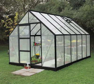 Produktbild von Gewächshaus Halls Universal 128 Polycarbonat 6 mm 257 x 384 cm schwarz