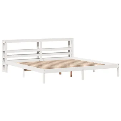 Obrázok produktu pre Posteľ bez matraca biela 200x200 cm masívna borovica