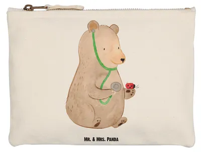 Produktbild von Mr. & Mrs. Panda Federmappe Bär Arzt Grösse XL Große - Weiß - Geschenk, Kosmetiktasche, Schlampermäppchen, Doktor, Ärztin, Pouch, Täschchen, Teddy, Professor, Mäppchen