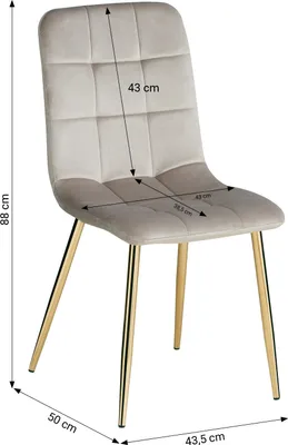 Produktbild von Homestyle4u Esszimmerstuhl Polsterstuhl Gold Samt Grau Polstersessel Küchenstuhl Metall