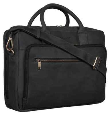 Produktbild von Benthill Aktentasche aus echtem Leder - Schultertasche / Umhängetasche - Leder-Tasche Lehrertasche / Studententasche - Leder Herren Arbeitstasche aus Büffelleder