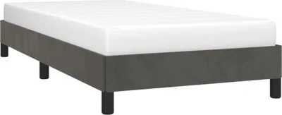 Image de Cadre de lit sans matelas gris foncé 90x200 cm velours