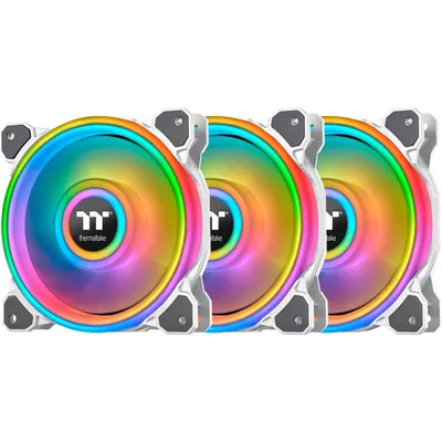 Produktbild von Riing Quad 14 RGB Radiator Fan TT Premium Edition 3 Pack (weiß, 3er Set, 1x Controller, 140 mm)