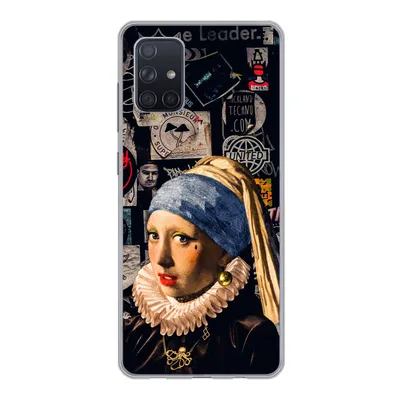 Produktbild von MuchoWow® Handyhülle Schutzhülle Hülle für Samsung Galaxy A51 Das Mädchen mit dem Perlenohrring - Tätowierung - Vermeer Silikon Softcase Handy Hülle - Schutzabdeckung