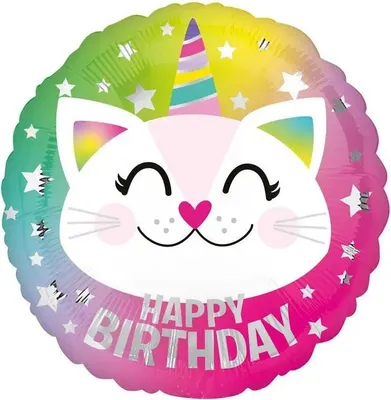 Produktbild von Amscan Europe GmbH, Riethmüller Europe GmbH Standard Geburtstag Caticorn Folienballon S40 verpackt Sonstige