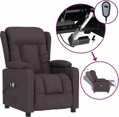 Produktbild von vidaXL Massagesessel Elektrisch Dunkelbraun Stoff