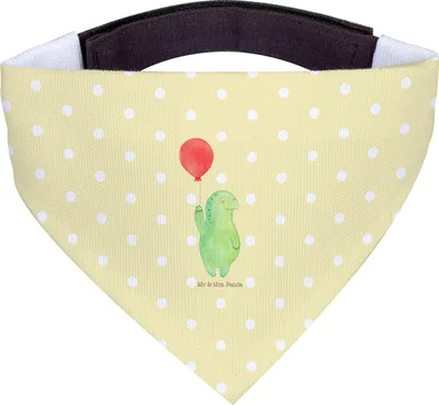 Produktbild von Mr. & Mrs. Panda Hundehalstuch Schildkröte Luftballon - Gelb Pastell - Geschenk, Halstuch Für Hunde, Hundeschal, Jahrmarkt, glücklich, Schildkröten, Motivationsspruch