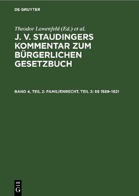 Produktbild von Familienrecht, Teil 2: §§ 1589-1921