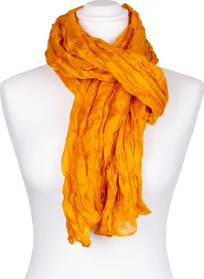 Produktbild von Knitterschal Halstuch Schal XXL gelb pagode Seide 180x90cm Crinkle