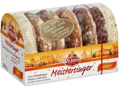 Produktbild von Wicklein Meistersinger Feine Nürnberger Oblaten-Lebkuchen glasiert 200g