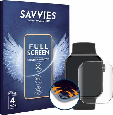 Produktbild von 4x Savvies Fullscreen Schutzfolie für Aseeyirj Smartwatch 1.85" Displayschutz Folie Fullcover Klar Transparent