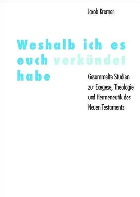 Produktbild von Weshalb ich es euch verkündet habe