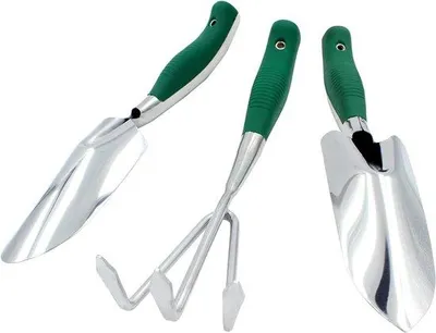 Produktbild von Gartengeräteset, 3-teilig, mit rostfreiem Stahl-Schaufel und Griff