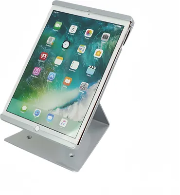 Produktbild von Ständer für iPad  Diebstahlsicher, 360° Drehbar, Höhenverstellbar, Desk Stand Für 10.2 zoll iPad, Silber
