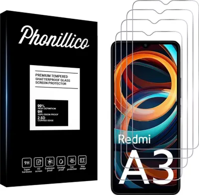 Produktbild von Hartglas für Xiaomi Redmi A3 [4 Stück] Displayschutzfolie Screen Protector Film Anti-Kratzer Glas Resistant Phonillico®