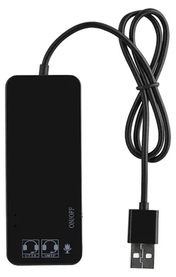 Obrázok produktu pre Rozbočovač USB 2.0 na 3 porty USB 2.0 + slúchadlá s mikrofónom a adaptérom na 7.1-kanálový zvuk, čierny