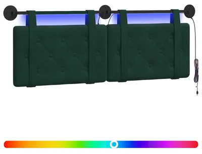 Produktbild von Hängendes Kopfteil Mit LED Licht Dunkelgrün Samt