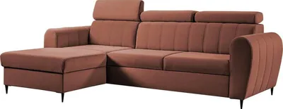 Produktbild von MIRJAN24 Ecksofa Forio Mini, Eckcouch mit Bettkasten und Schlaffunktion, Einstellbare Kopfstützen, Schwarze Metallfüße (Farbe: Kronos 29, Seite: Links)