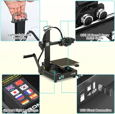 Obrázok produktu pre CRUX 1 PEI – 3D tlačiareň – Súprava na zostavenie 3D tlačiarne – 220V – Rýchlosť tlače 100 mm/s – Priemer trysky 0,4 mm