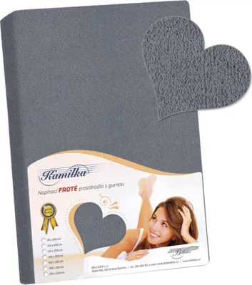 Zdjęcie produktu dla Prześcieradło frotte - 180x200x40 -  szare
